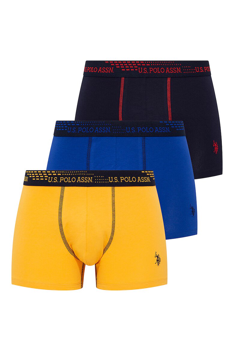 U.S. Polo Assn. Боксерки с лого - 3 чифта Жълт/Кралско Синьо/Тъмносин