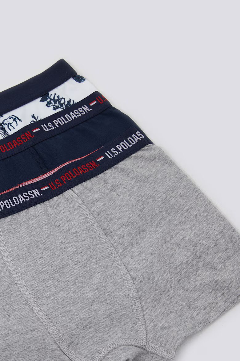 U.S. Polo Assn. Боксерки с лого на талията - 3 чифта Бял/Тъмносин