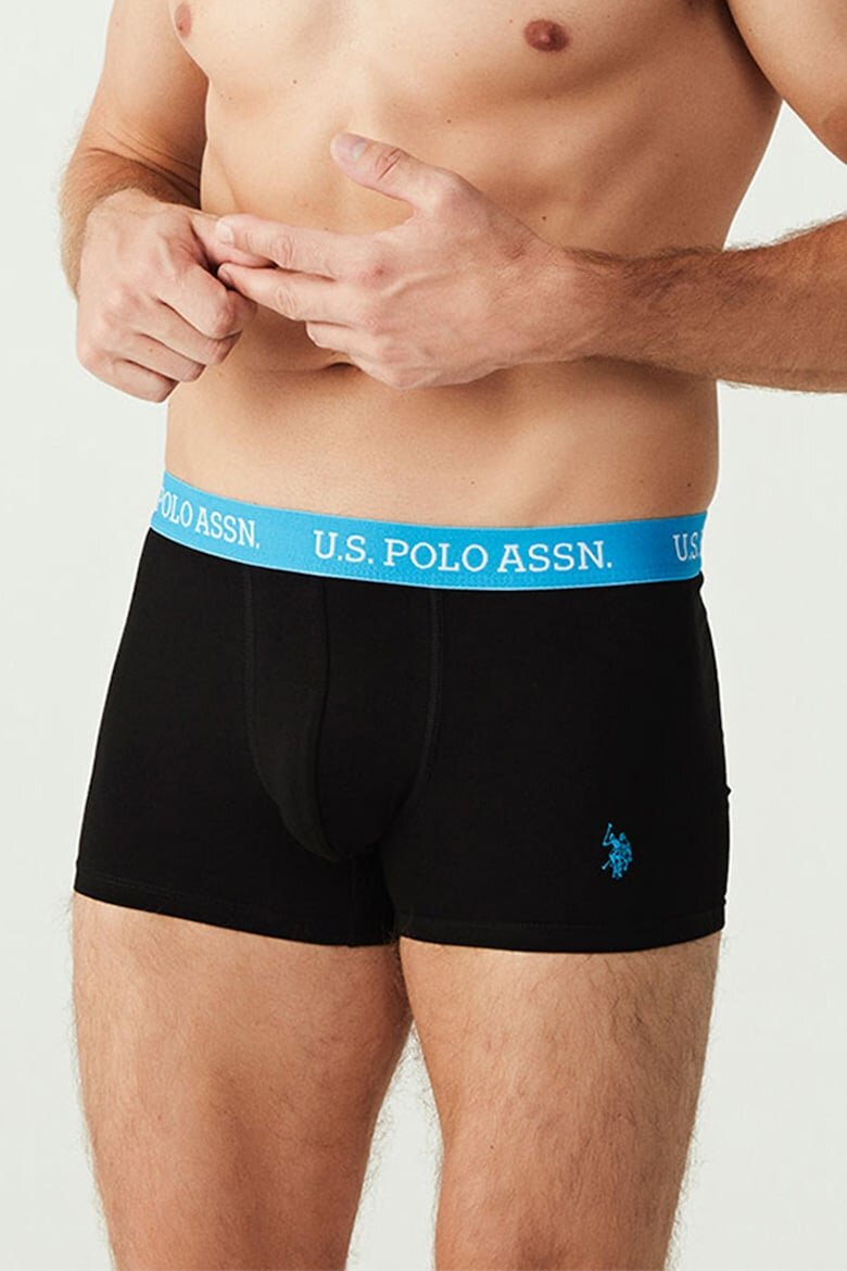 U.S. Polo Assn. Боксерки с памук и лого - 3 чифта Черен