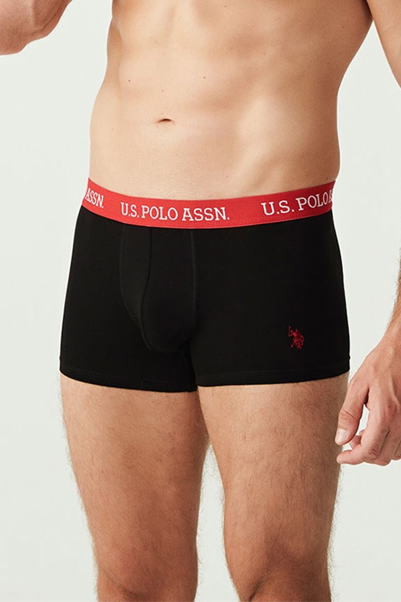 U.S. Polo Assn. Боксерки с памук и лого - 3 чифта Черен