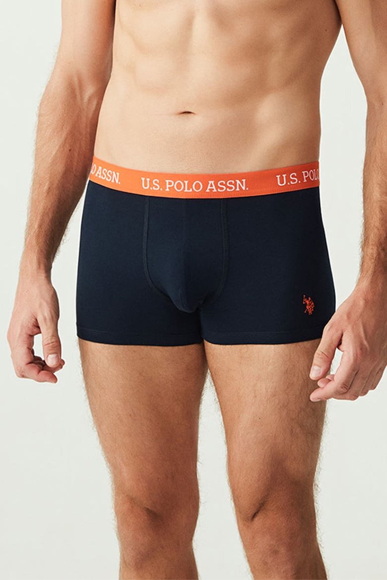 U.S. Polo Assn. Боксерки с памук и лого - 3 чифта Тъмносин