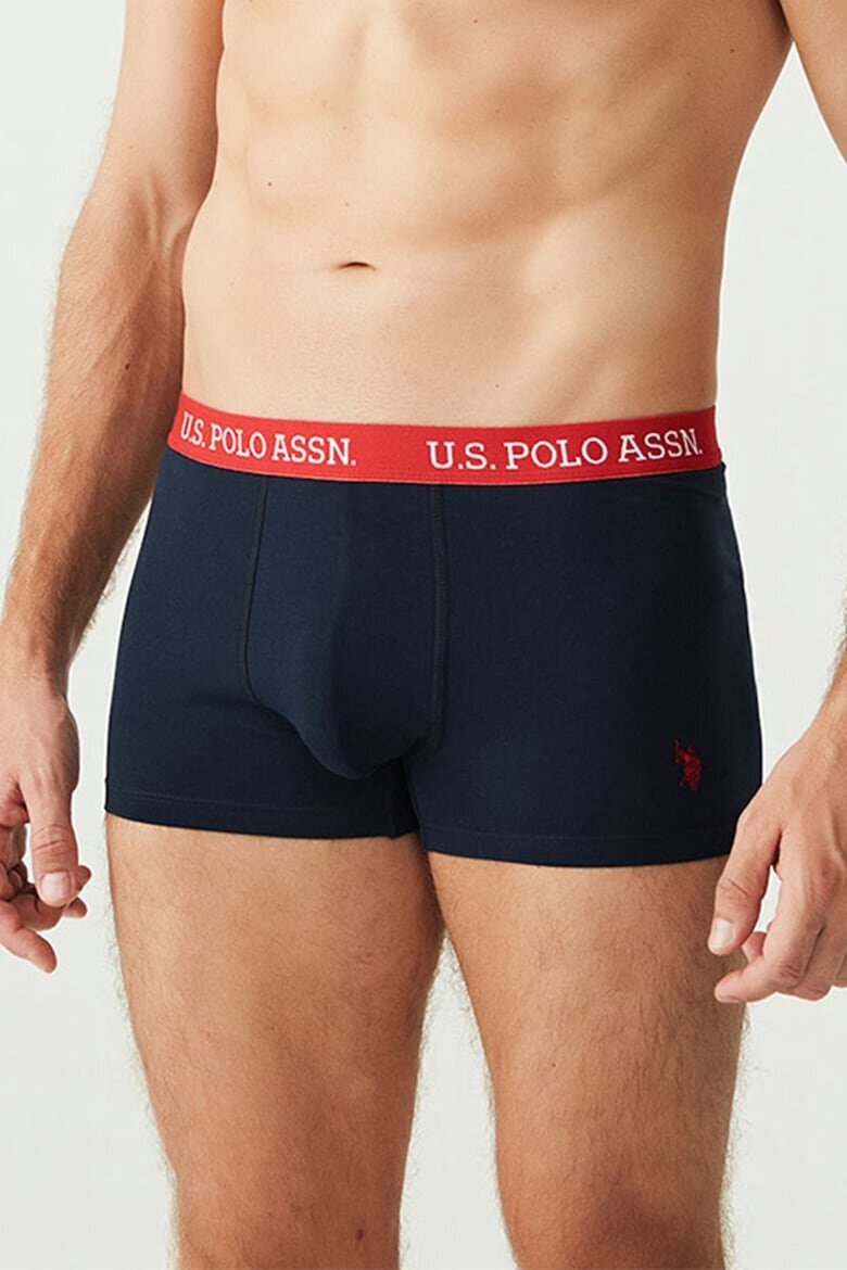 U.S. Polo Assn. Боксерки с памук и лого - 3 чифта Тъмносин