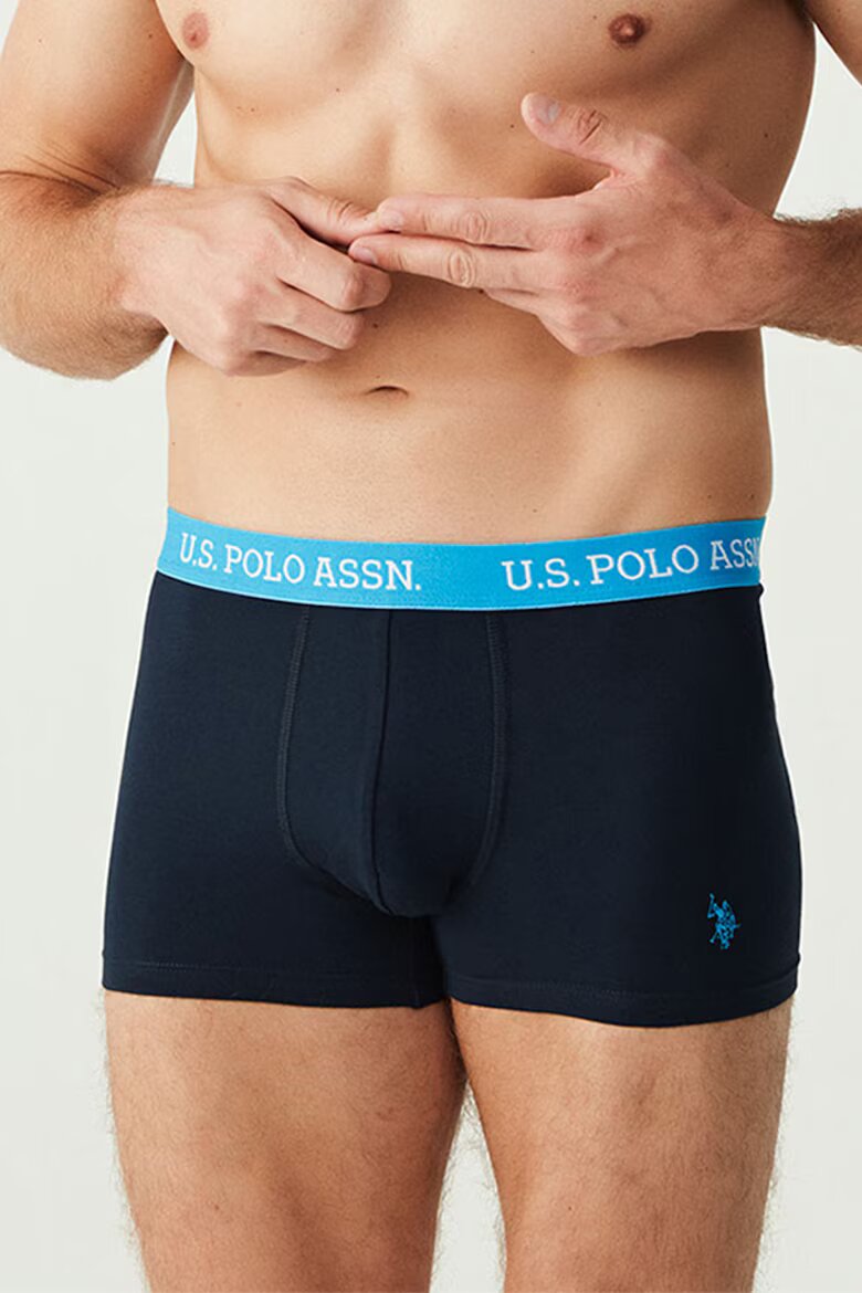 U.S. Polo Assn. Боксерки с памук и лого - 3 чифта Тъмносин