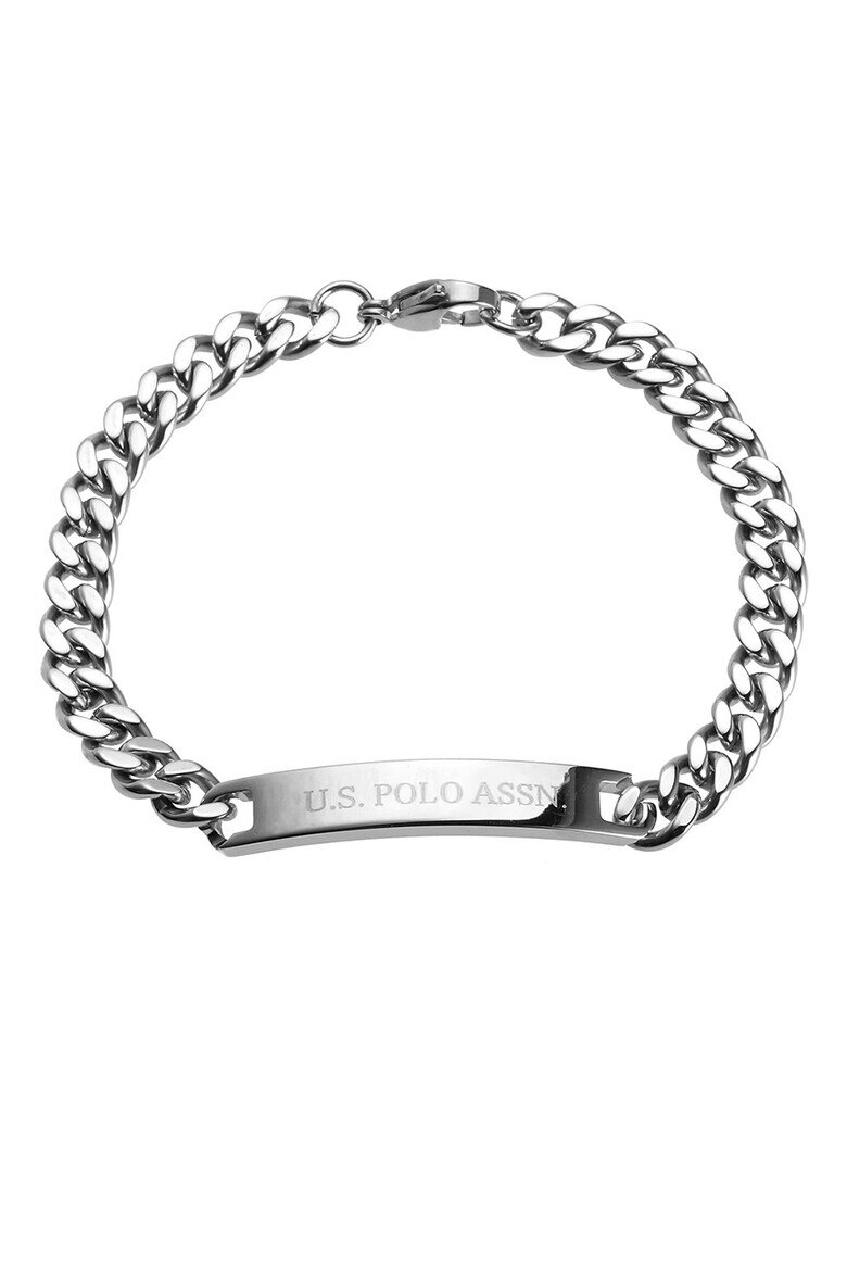 U.S. Polo Assn. Гривна тип верижка с гравирано лого Сребрист