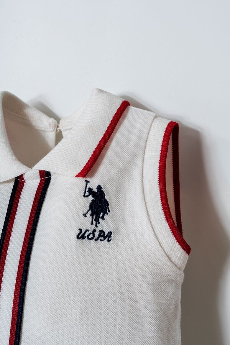 U.S. Polo Assn. Къса памучна рокля с лого Червен/Бял/Ултрамарин синьо