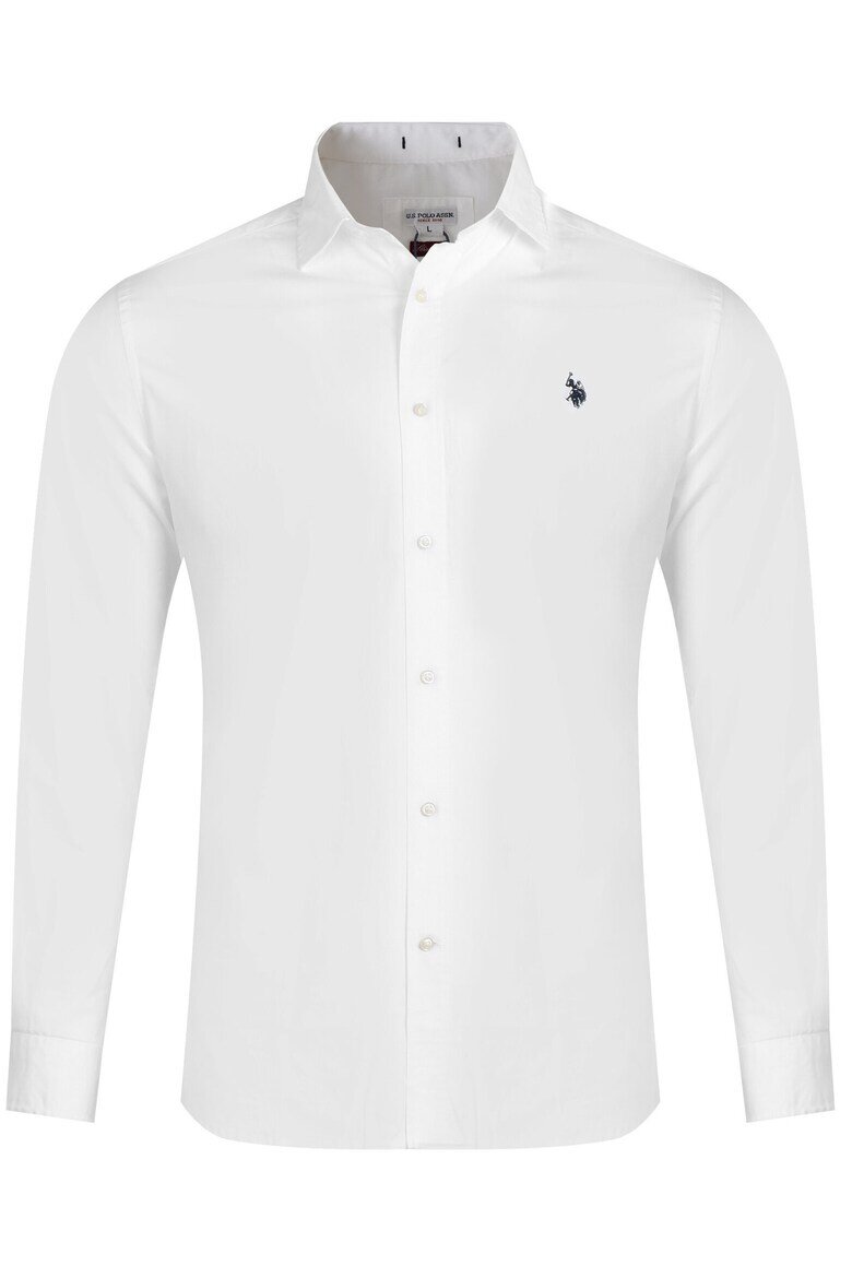 U.S. Polo Assn. Мъжка риза SLIM US40 бяла 98% памук 2% еластан