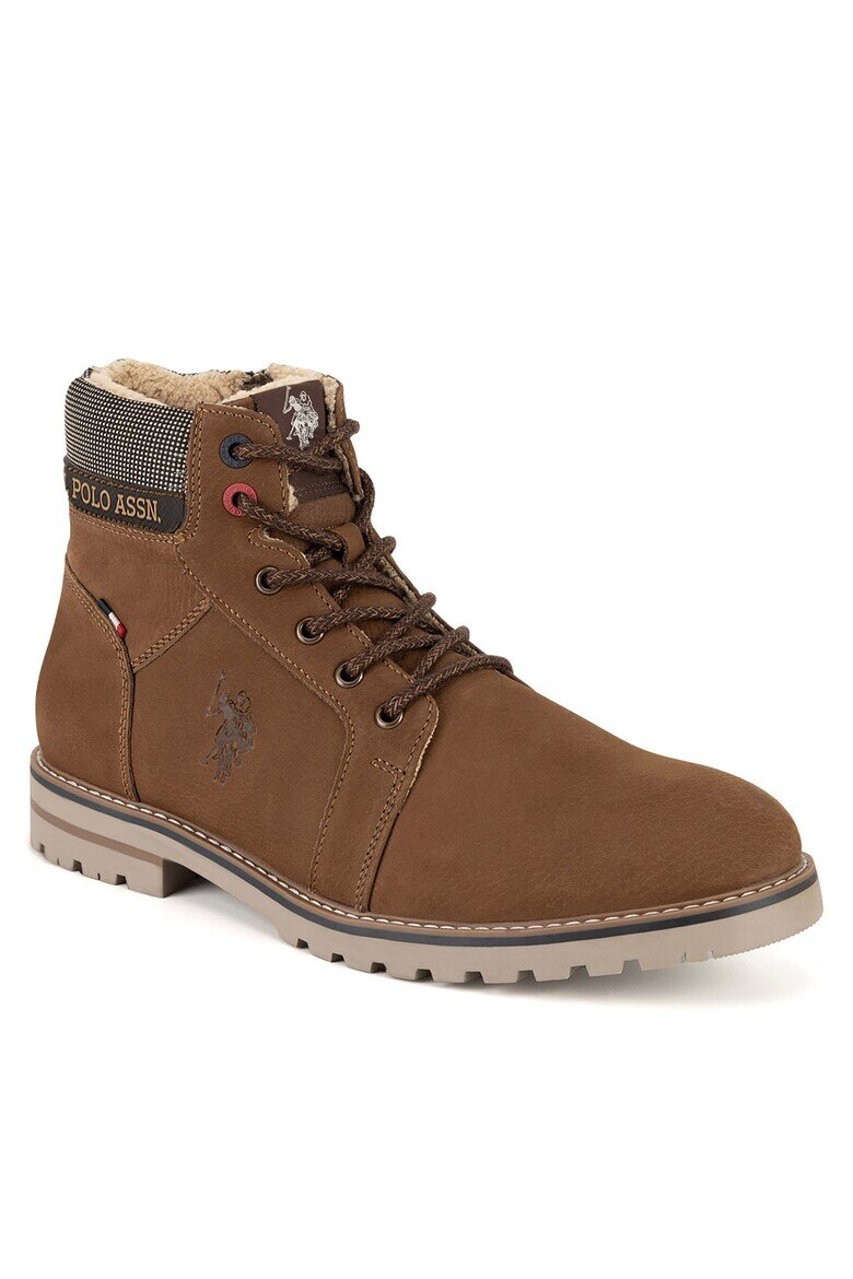 U.S. Polo Assn. Мъжки боти естествена кожа кафяви