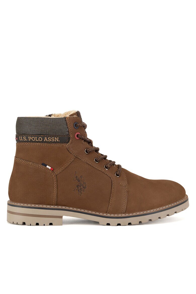 U.S. Polo Assn. Мъжки боти естествена кожа кафяви