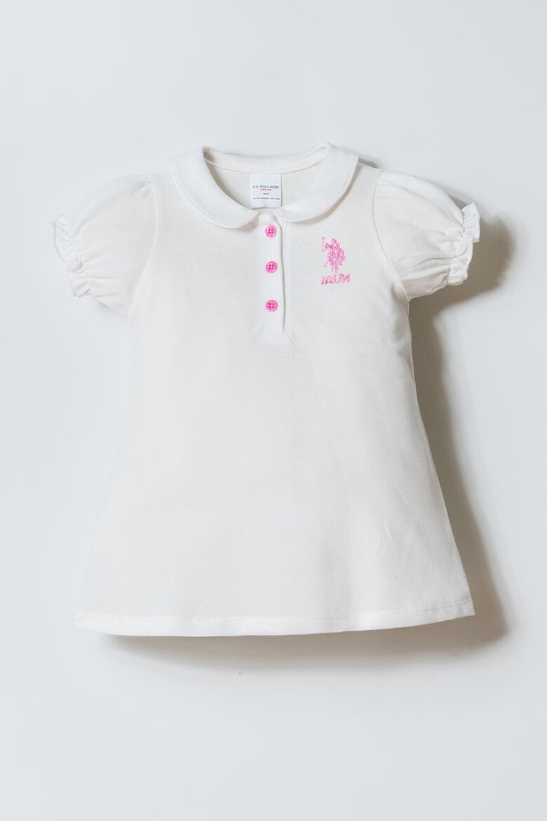 U.S. Polo Assn. Рокля от пике с лого Бял