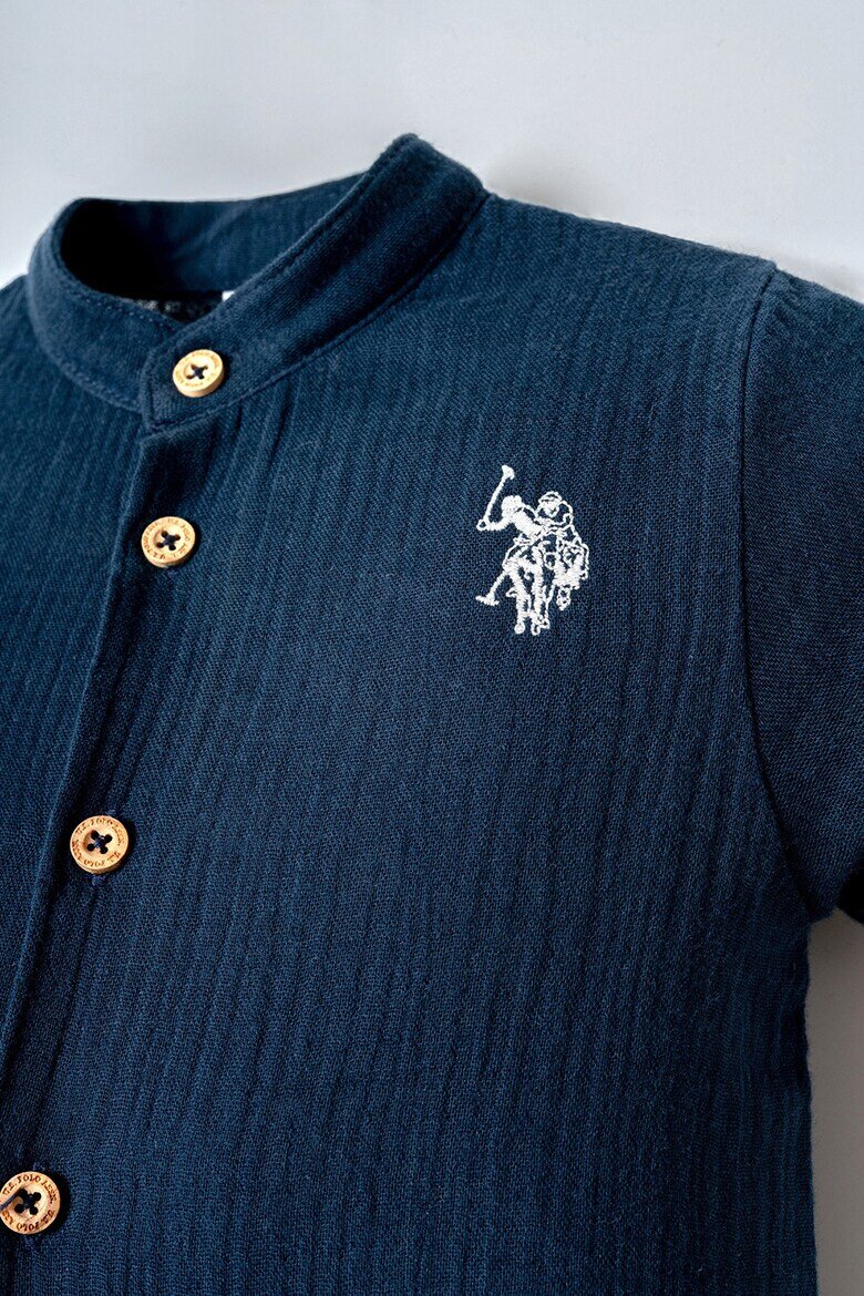 U.S. Polo Assn. Тениска с копчета и къс панталон 2 части Ултрамарин синьо