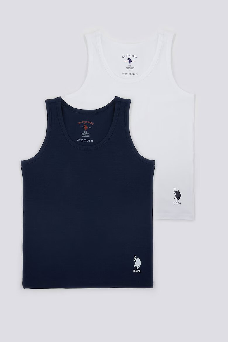 U.S. Polo Assn. Топове 2 броя Бял/Тъмносин
