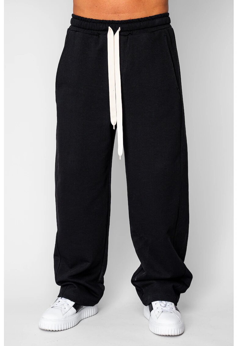 uFIT Дълъг прав панталон Oversized от 100% Памук Black 20582