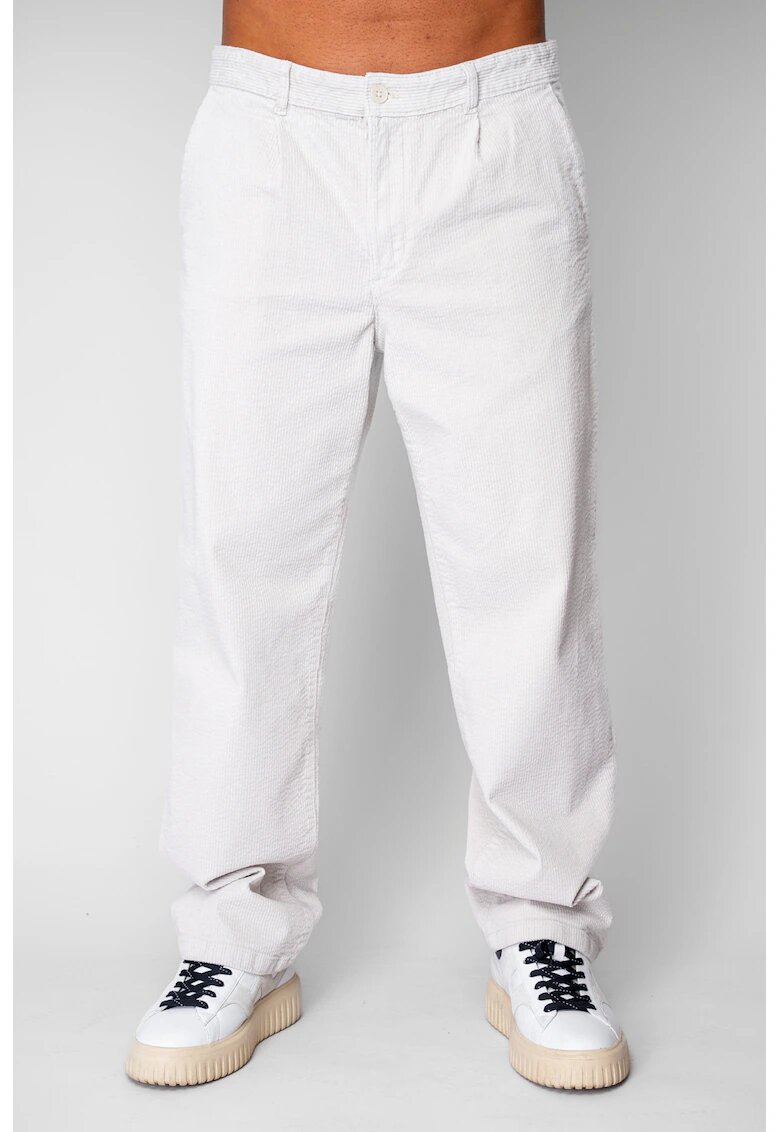 uFIT Дълги панталони от памучен рипс Off White 20503