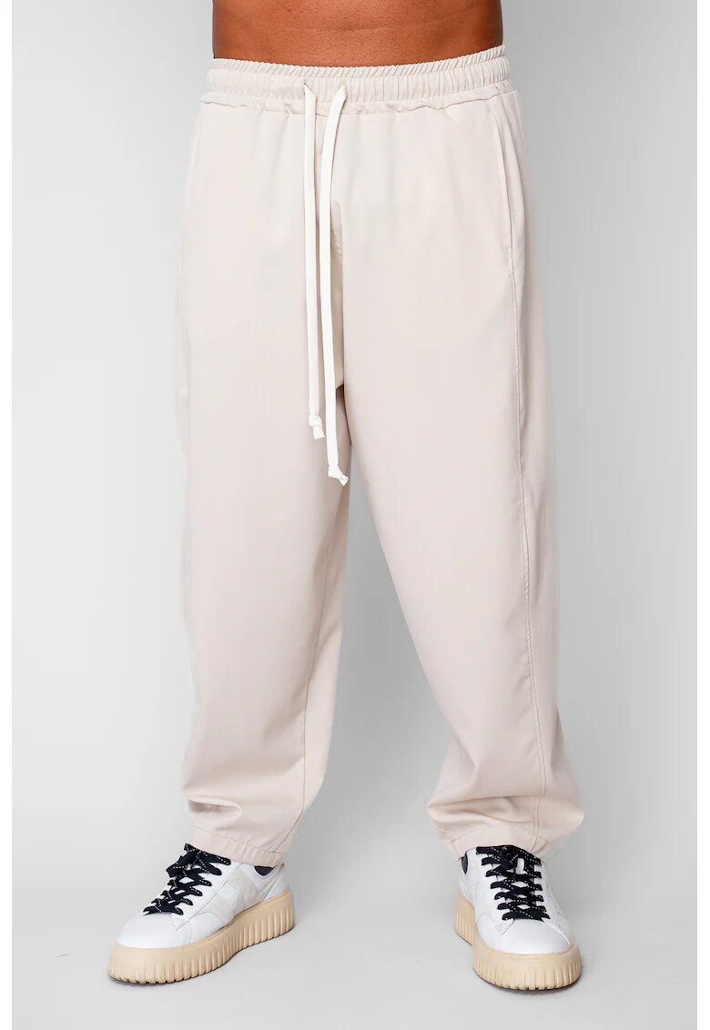 uFIT Дълги прави панталони Oversized от 100% Памук - 400гр/кв.м Premium Edition Бежово 20251