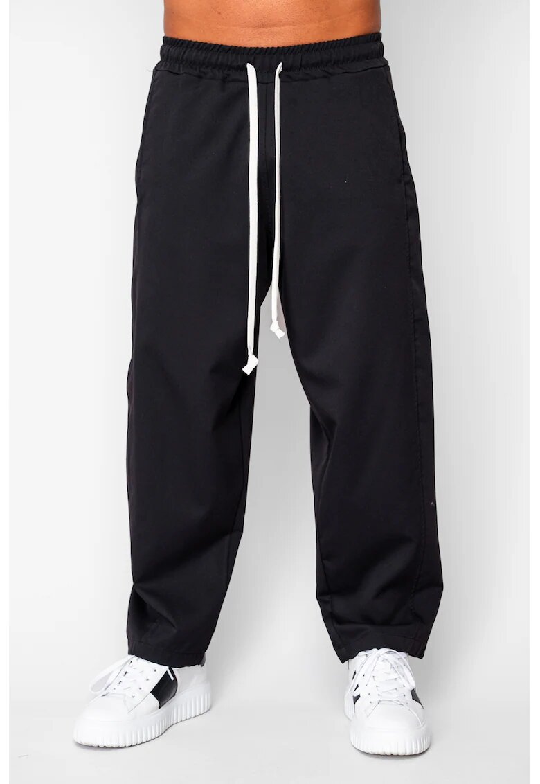 uFIT Дълги прави панталони Oversized от 100% Памук - 400гр/кв.м Premium Edition Black 20256