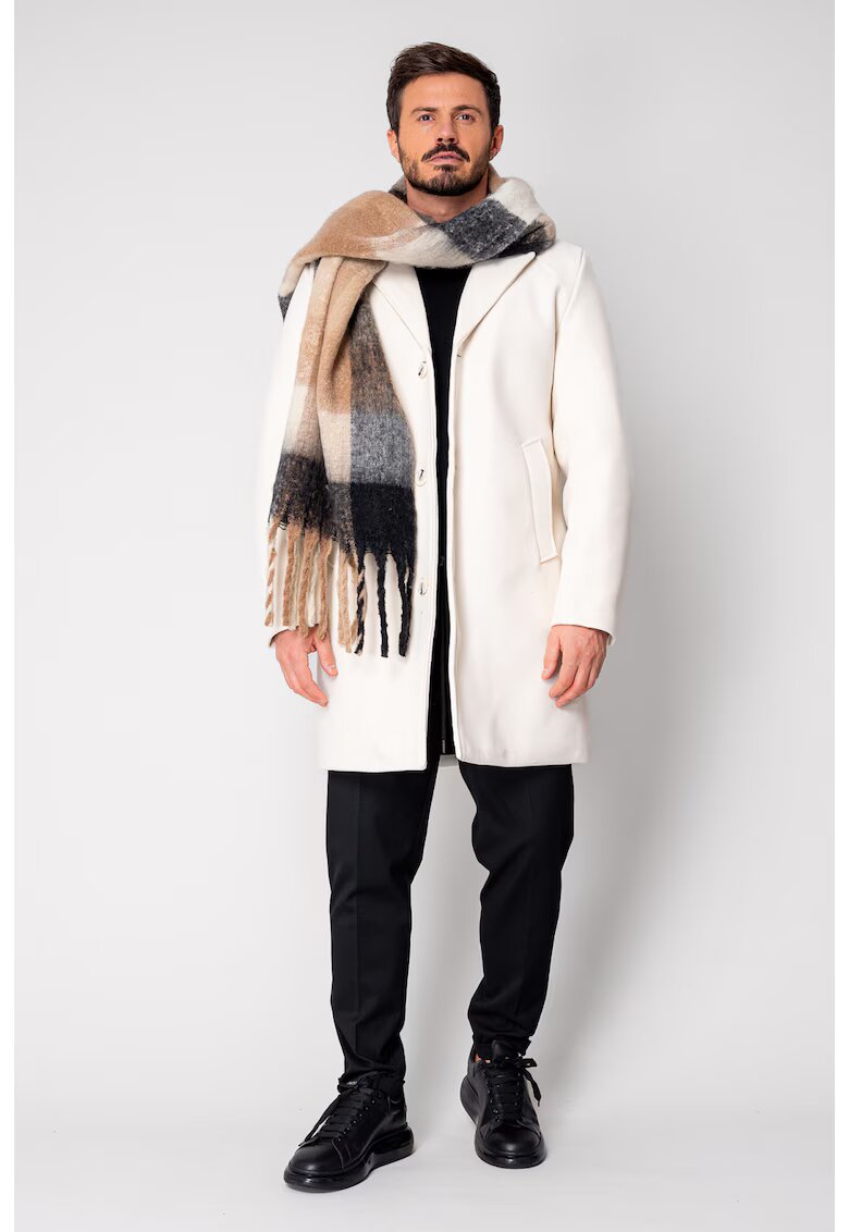 uFIT Дълго палто с копчета Off White 18837 - Бял