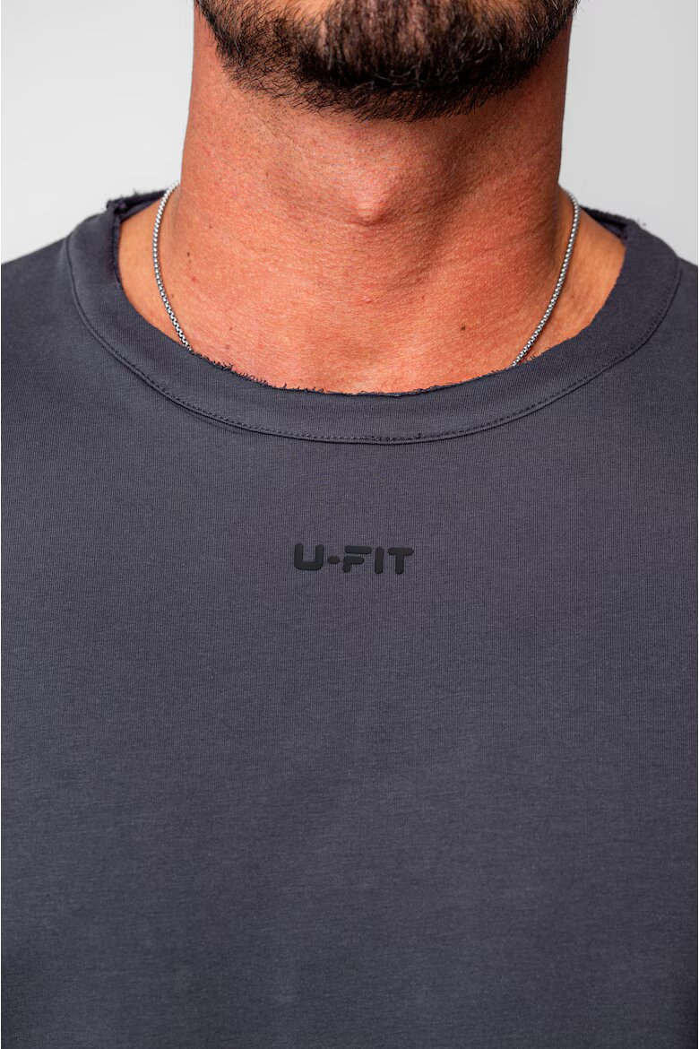 uFIT Комплект Flex: Широка тениска и свободен панталон Baggy сив антрацит 20007