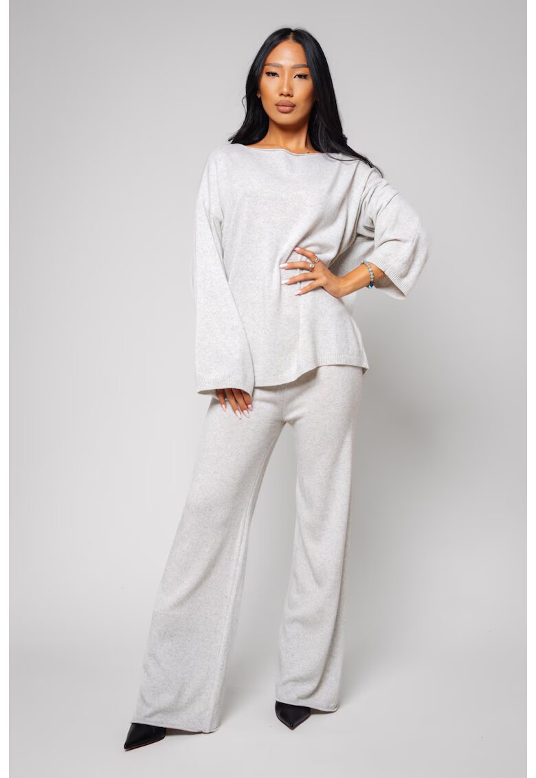 uFIT Комплект Lorelle микс вълна и кашмир пуловер и дълъг панталон Grey I 18366