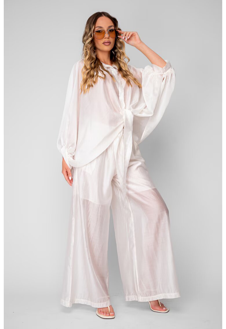 uFIT Комплект риза и дълъг панталон от смесена коприна Off White 20896