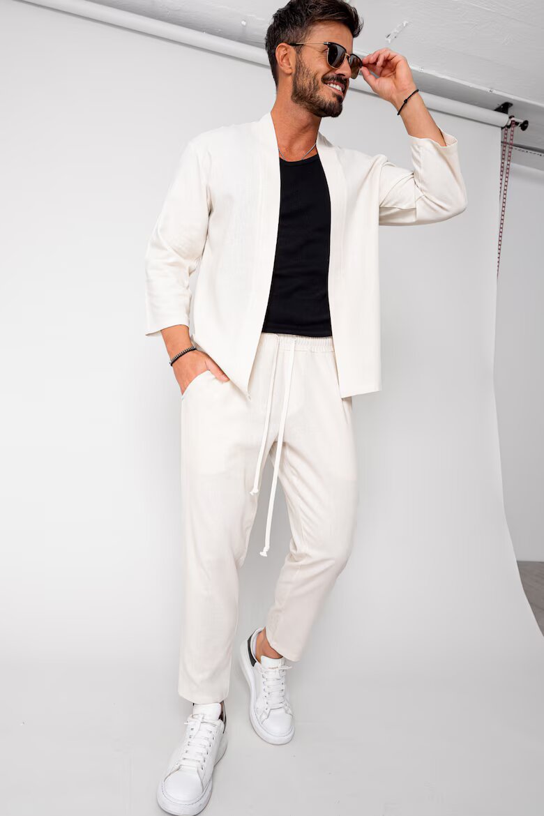 uFIT Яке и дълъг панталон Tulum Кимоно Off White 15948 Бял