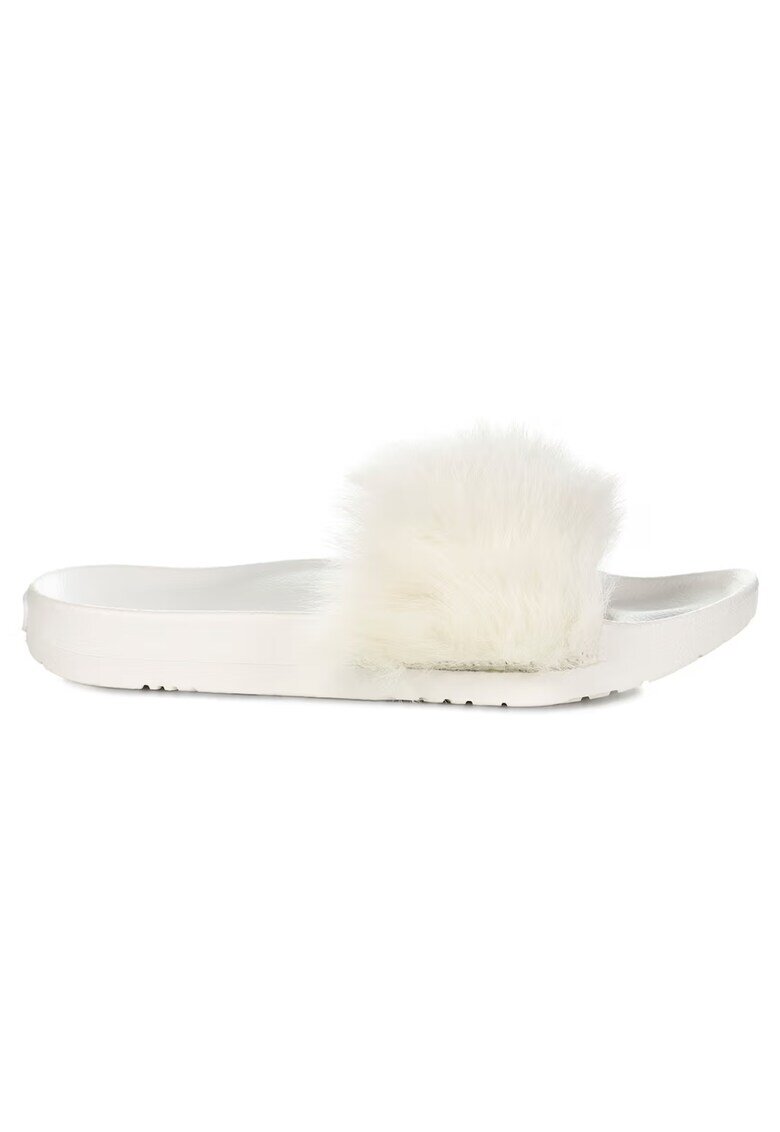 UGG Дамски чехли с косъм - бели - Бял