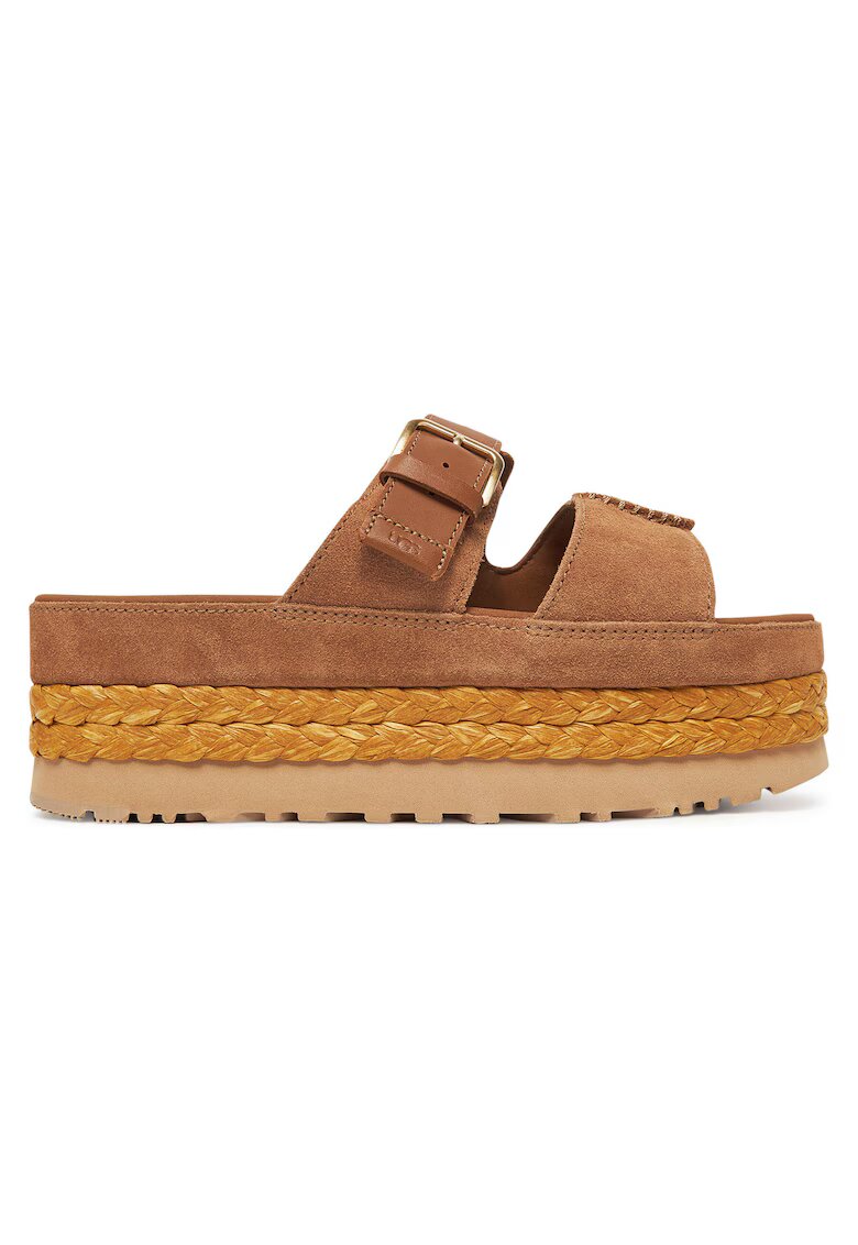 UGG Дамски чехли Slapi - модел Chestnut W Aubrey Slide - естествена кожа - кафяв -