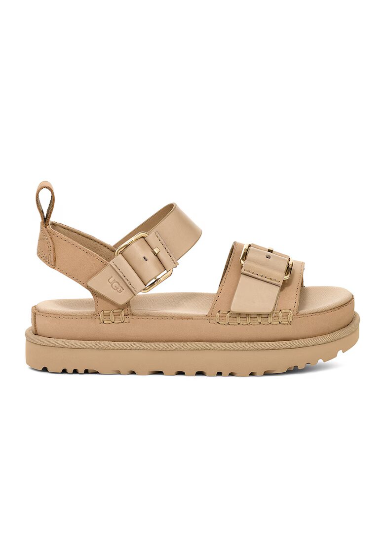 UGG Кожени сандали Goldenstar Villa с равна платформа - Бежов