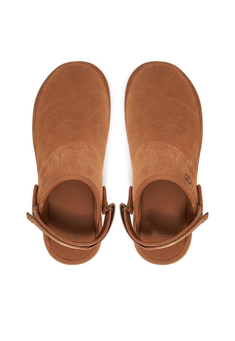 UGG Мъжки чехли - естествена кожа - кафяви - дизайн без закопчаване