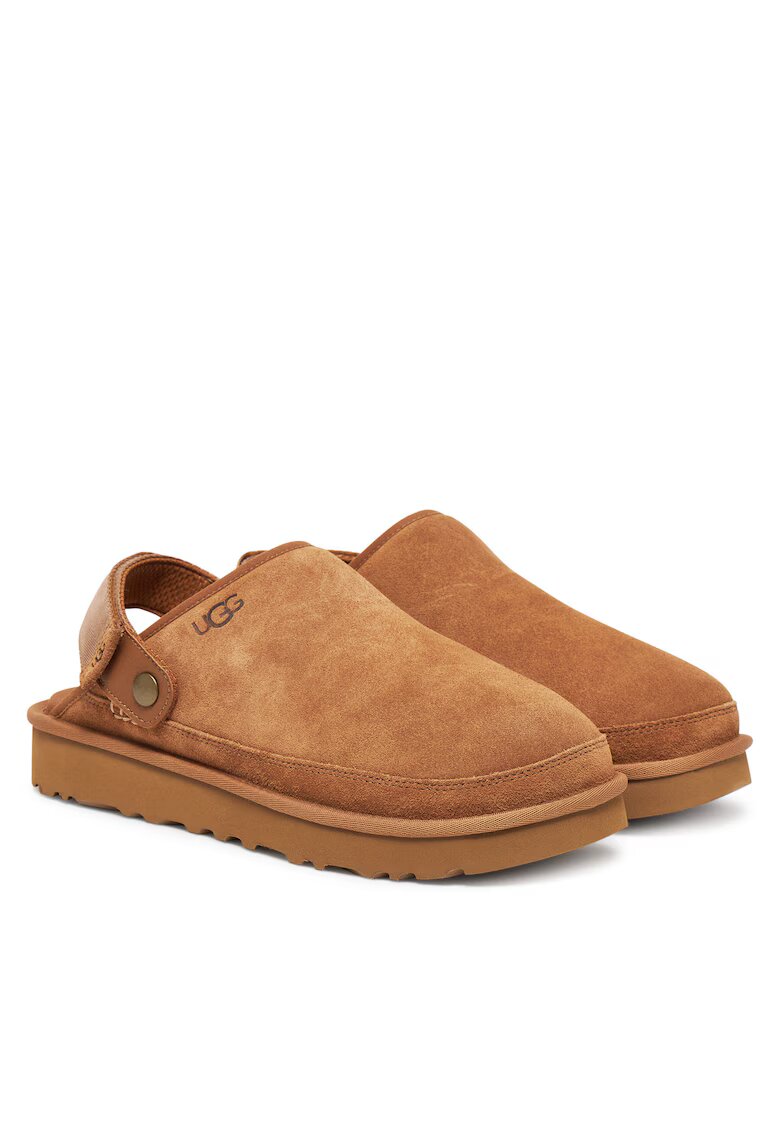 UGG Мъжки чехли Goldencoast Clog I - естествена кожа - цвят кестен