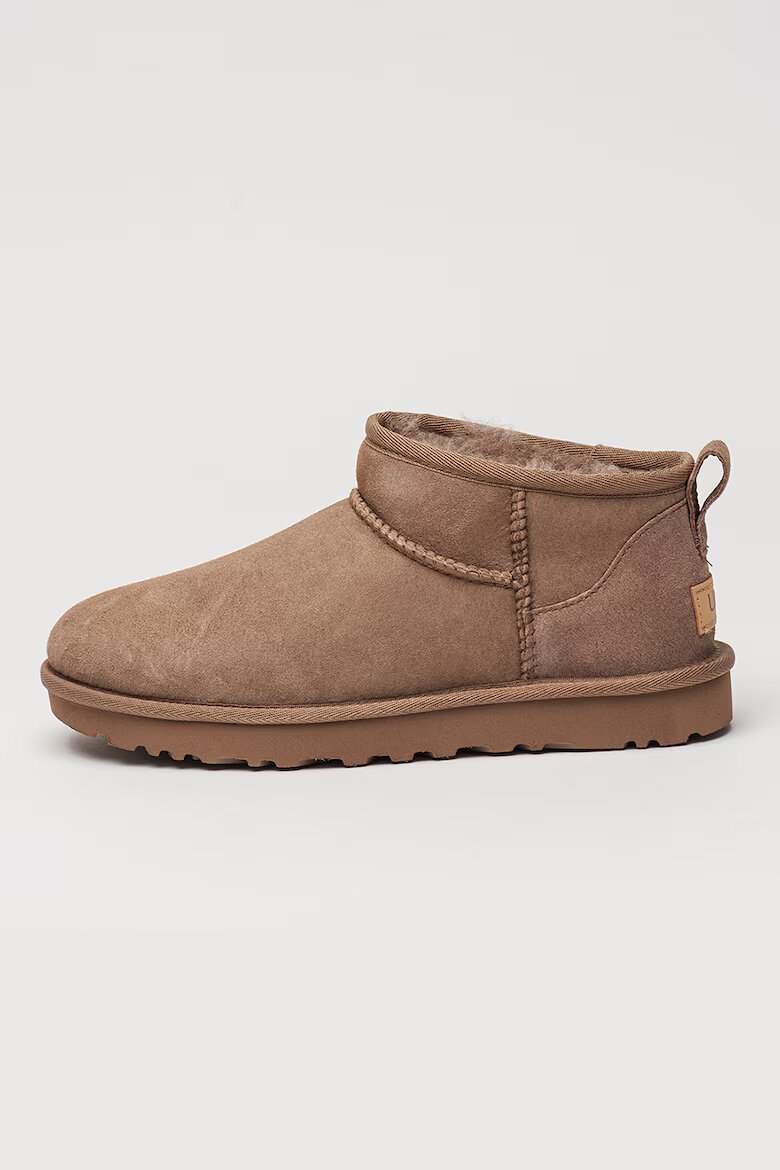 UGG Непромокаеми велурени боти Classic Ultra Mini с лесно обуване Светло кафяво