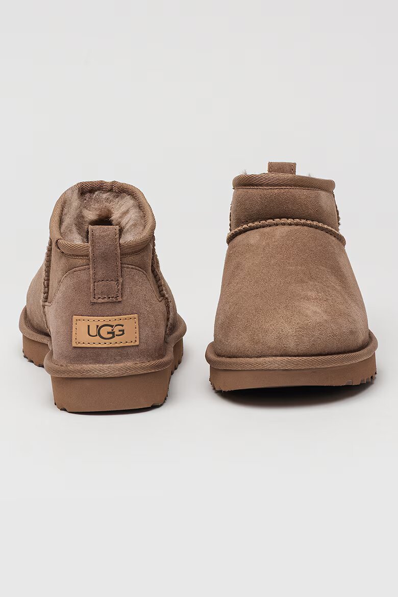 UGG Непромокаеми велурени боти Classic Ultra Mini с лесно обуване Светло кафяво