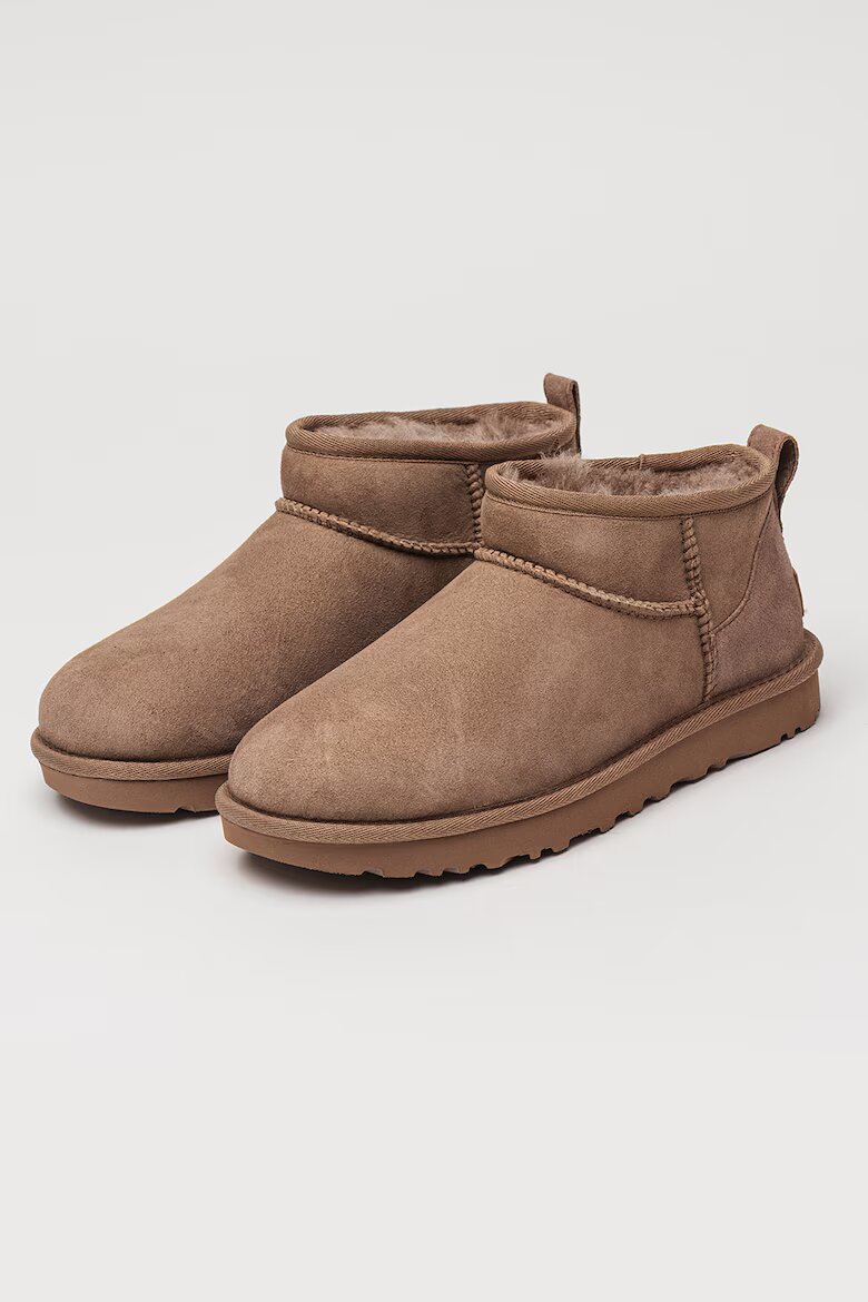 UGG Непромокаеми велурени боти Classic Ultra Mini с лесно обуване Светло кафяво