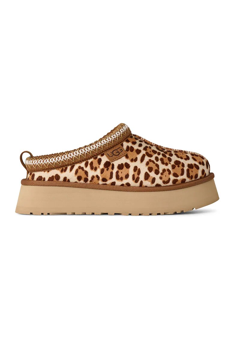 UGG Ссбо Tazz от кожа с косъм с принт - Кафяв/Крем