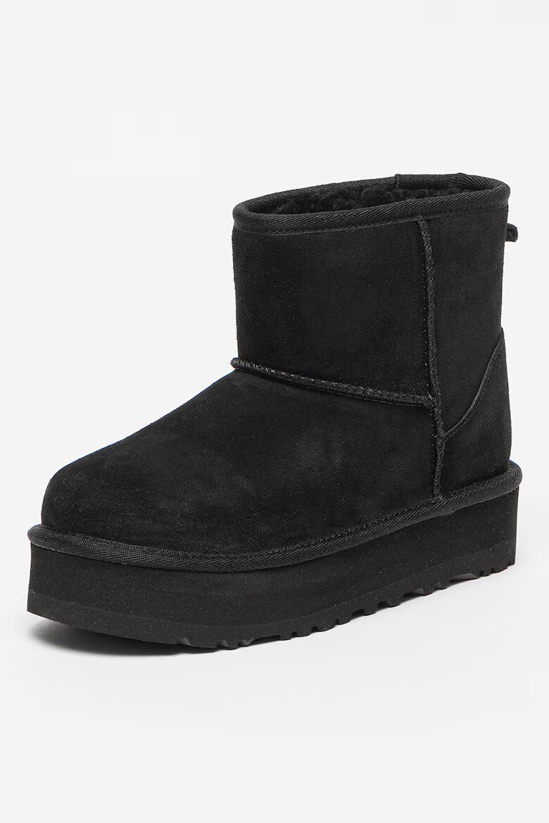 UGG Велурени боти Classic Mini Черен