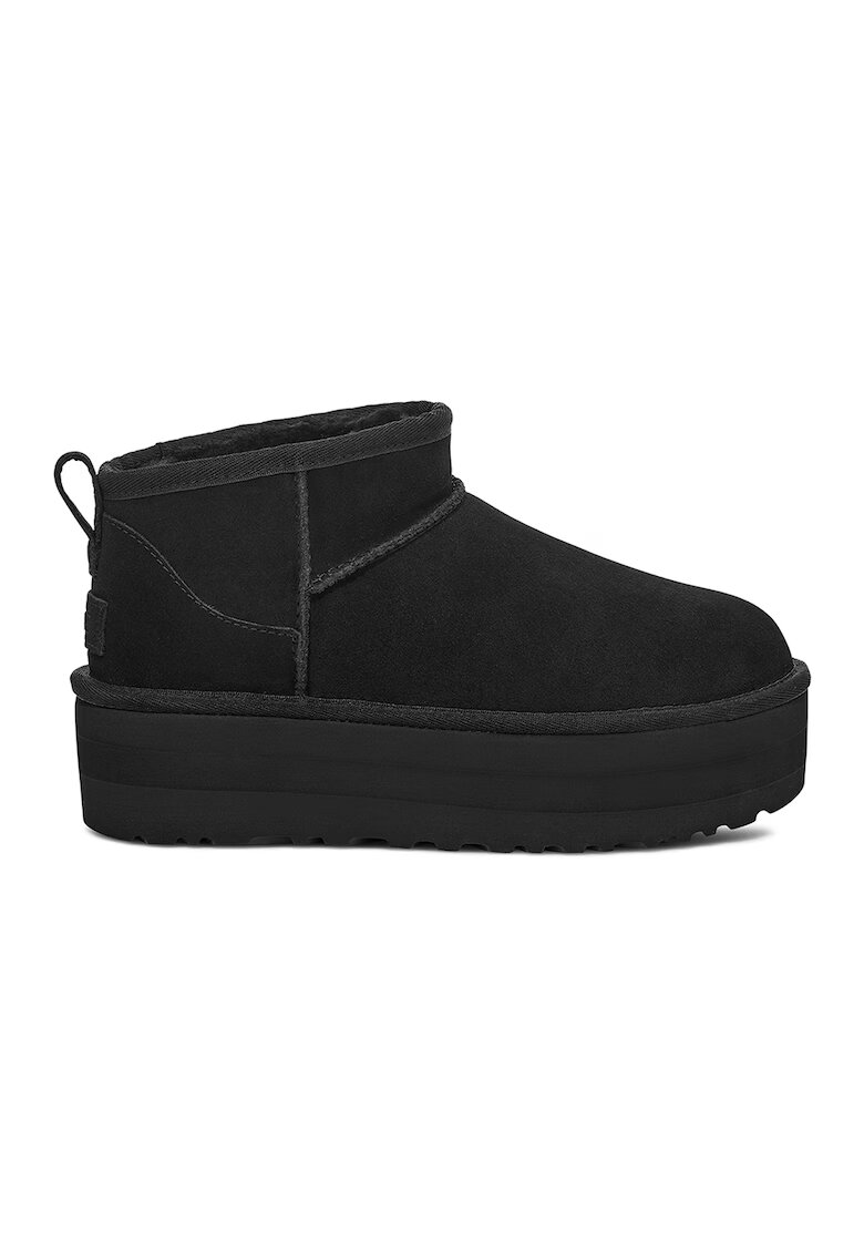 UGG Велурени боти Classic Ultra Mini - Черен