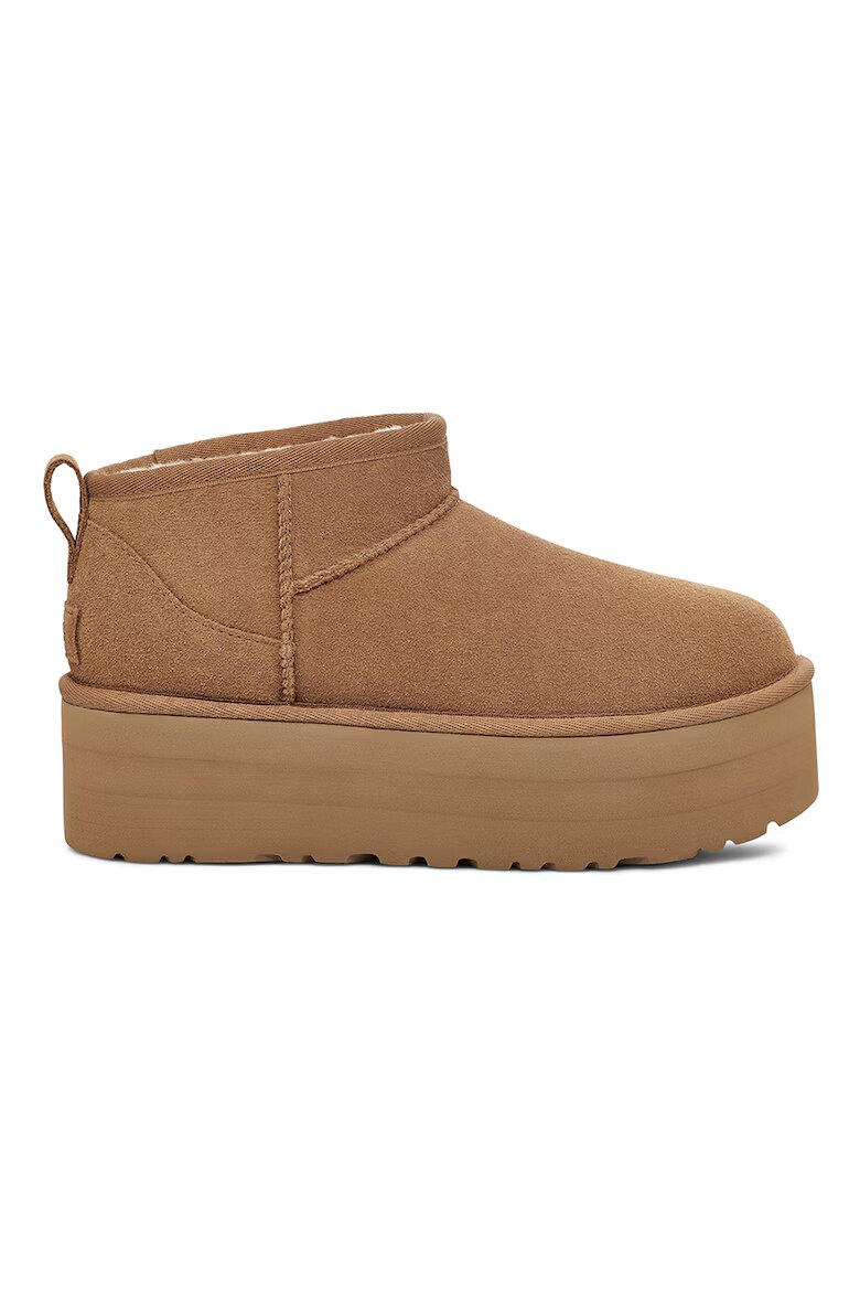 UGG Велурени боти Classic Ultra Mini Кашу кафяво