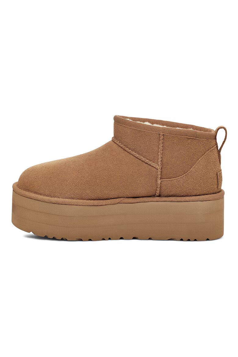 UGG Велурени боти Classic Ultra Mini Кашу кафяво