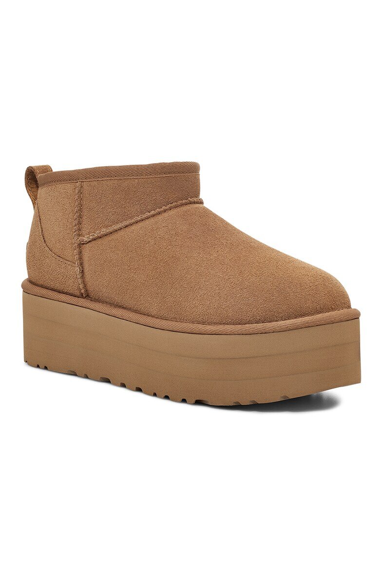 UGG Велурени боти Classic Ultra Mini Кашу кафяво