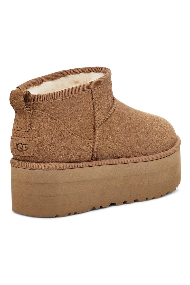 UGG Велурени боти Classic Ultra Mini Кашу кафяво