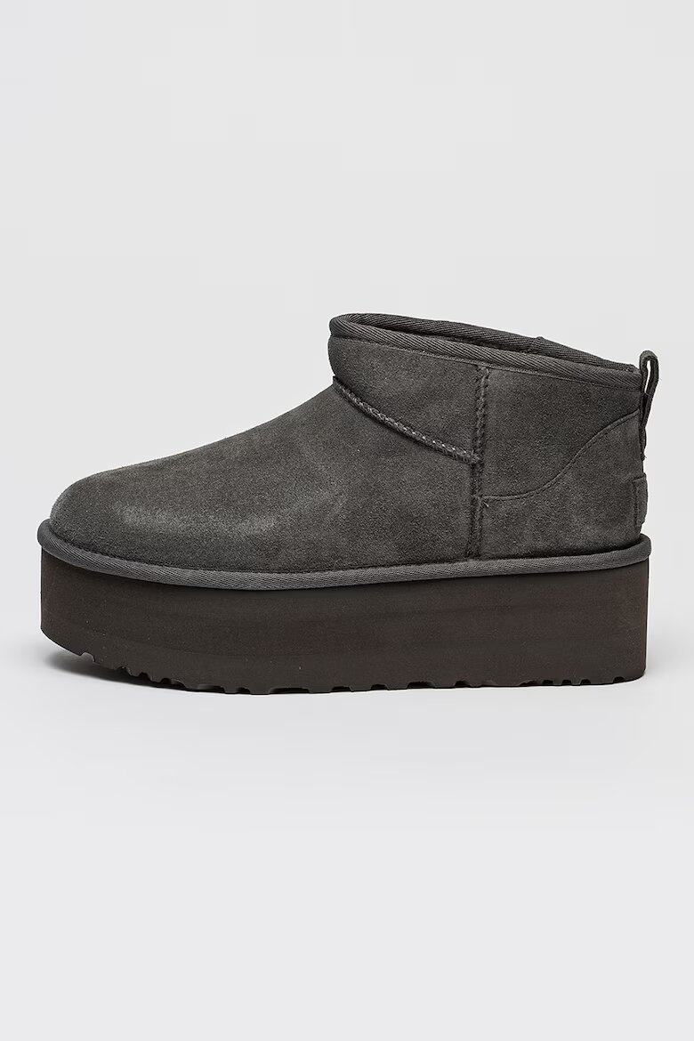 UGG Велурени боти Classic Ultra Mini Въглен сиво