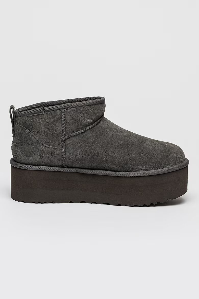 UGG Велурени боти Classic Ultra Mini Въглен сиво