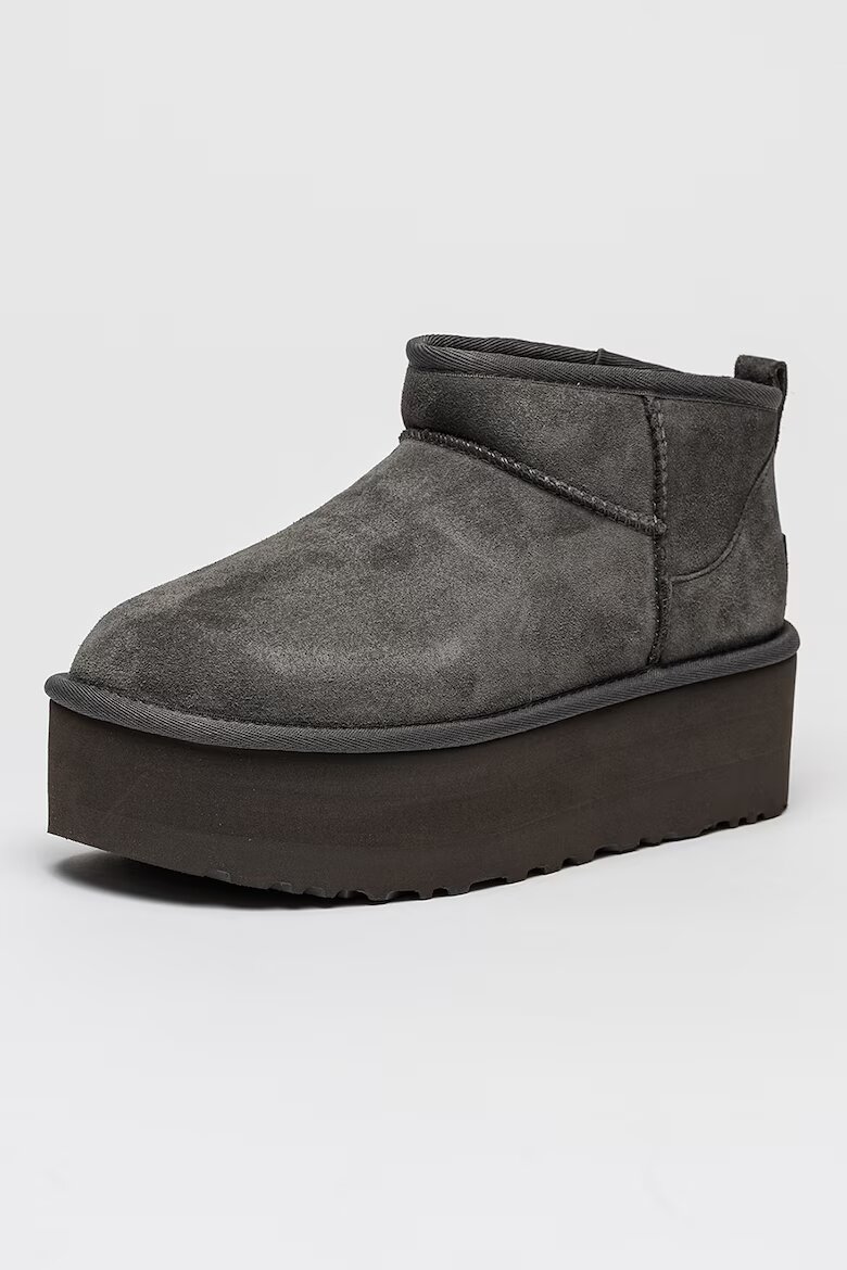 UGG Велурени боти Classic Ultra Mini Въглен сиво