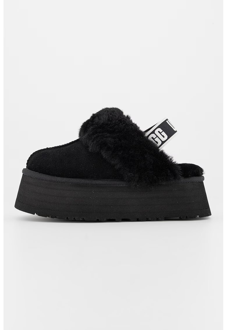 UGG Велурени чехли Funkette с отворена пета - Камел/Крем