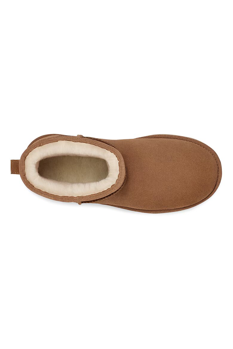 UGG Велурени непромокаеми боти Classic Mini с равна платформа Карамел