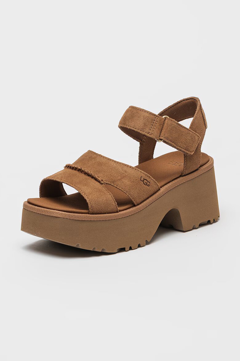 UGG Велурени сандали New Heights с велкро Светлокафяв