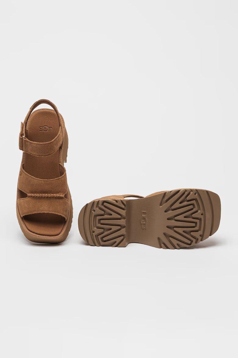 UGG Велурени сандали New Heights с велкро Светлокафяв