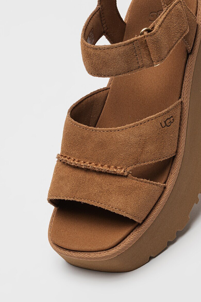 UGG Велурени сандали New Heights с велкро Светлокафяв