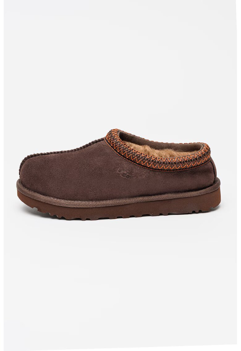 UGG Велурено сабо Tasman II с подплата от овча кожа - Тъмнокафяв