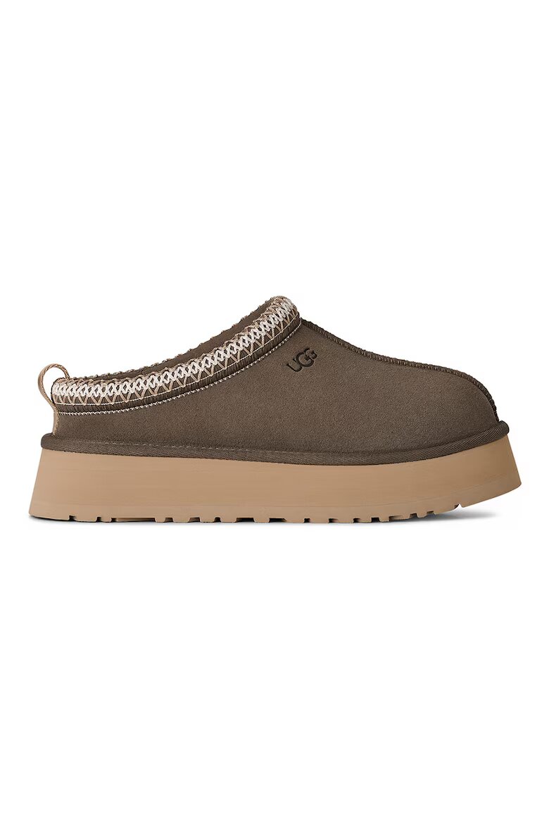 UGG Велурено сабо Tazz II с равна платформа Камел/Ледено синьо