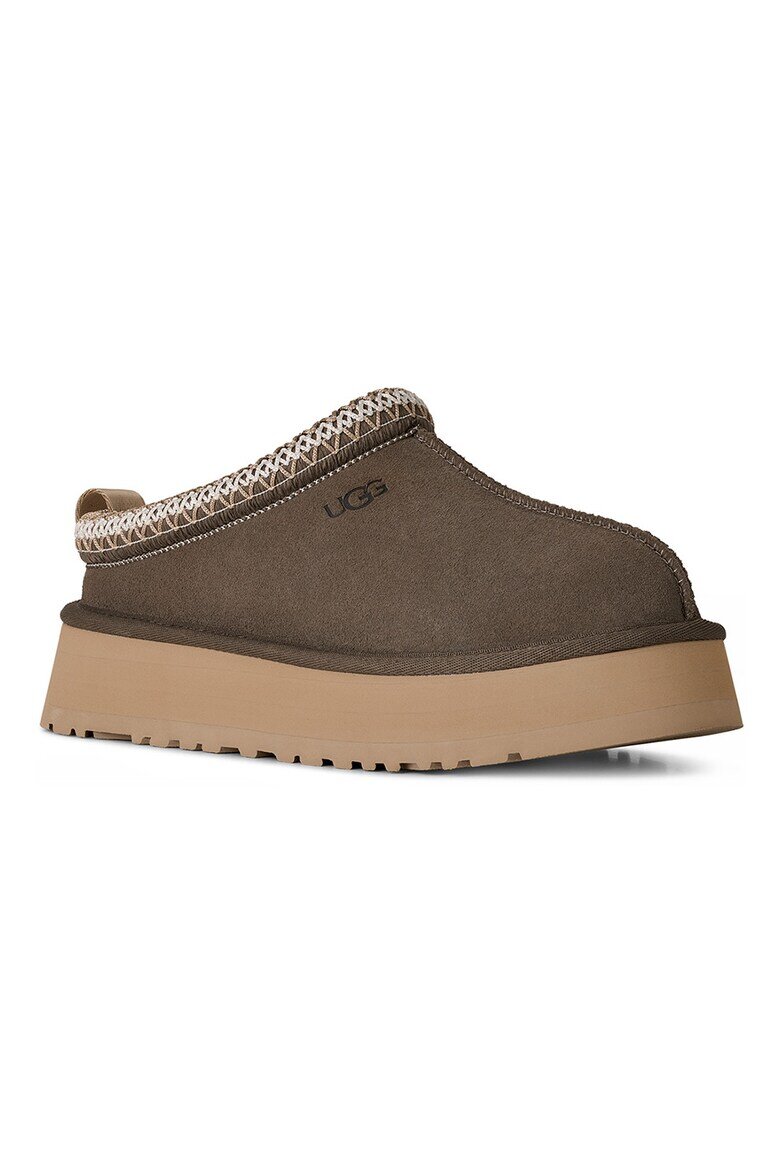 UGG Велурено сабо Tazz II с равна платформа Камел/Ледено синьо